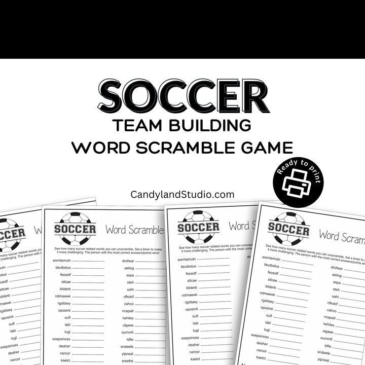 Soccer Word Scramble Printable Game