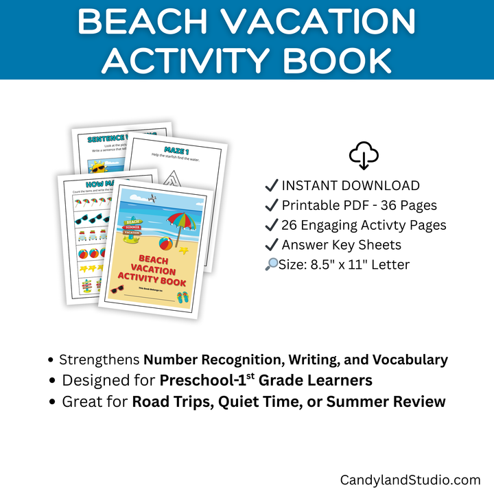 Beach Vacation Activity Workbook