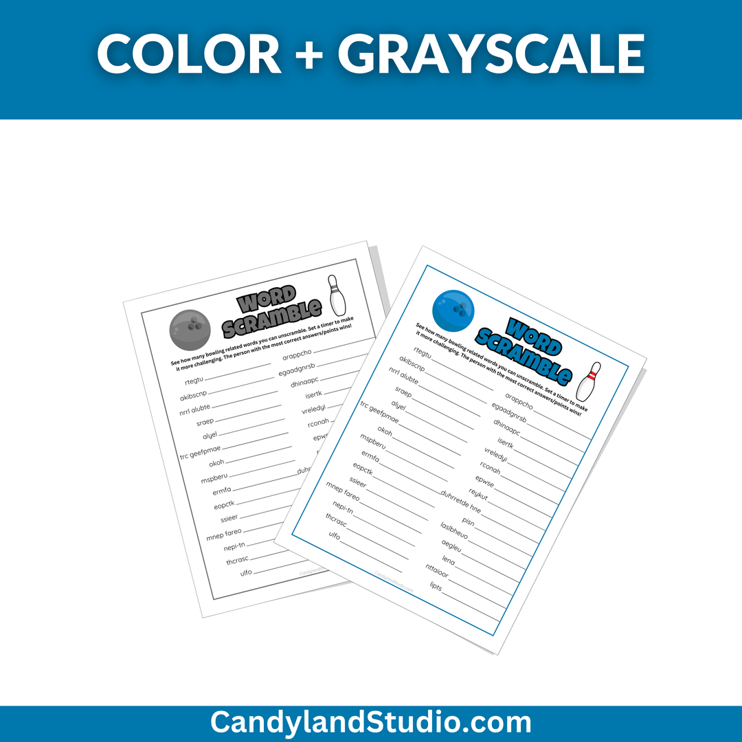 Bowling Word Scramble Game