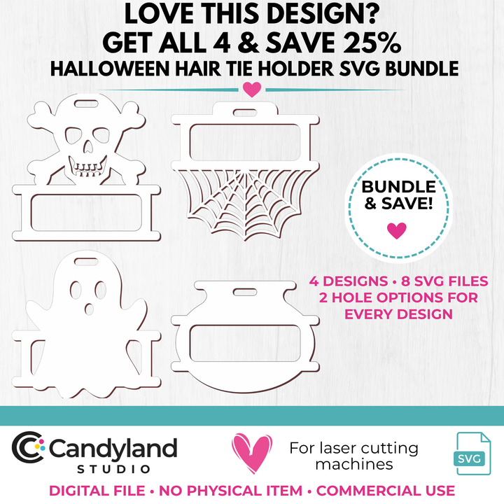 Witch Cauldron Hair Tie Holder SVG | Halloween Laser Cut Bag Tag Keyring File