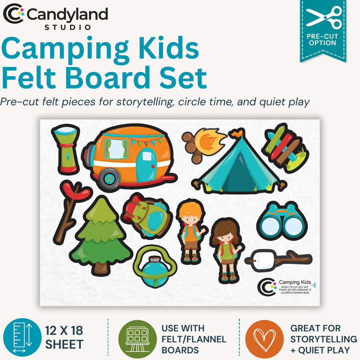 Camping Kids Flannel Board Felt Story Set