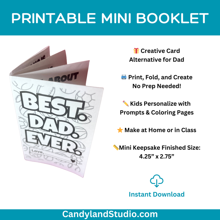 #1 Dad Father's Day Card Alternative Keepsakes Mini Booklet