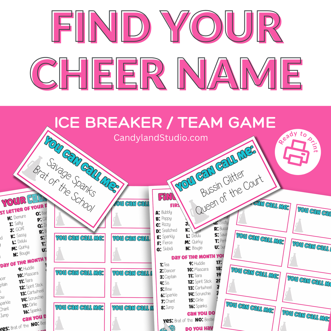Find Your Cheer Name + Name Tags