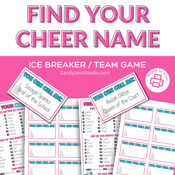 Find Your Cheer Name + Name Tags