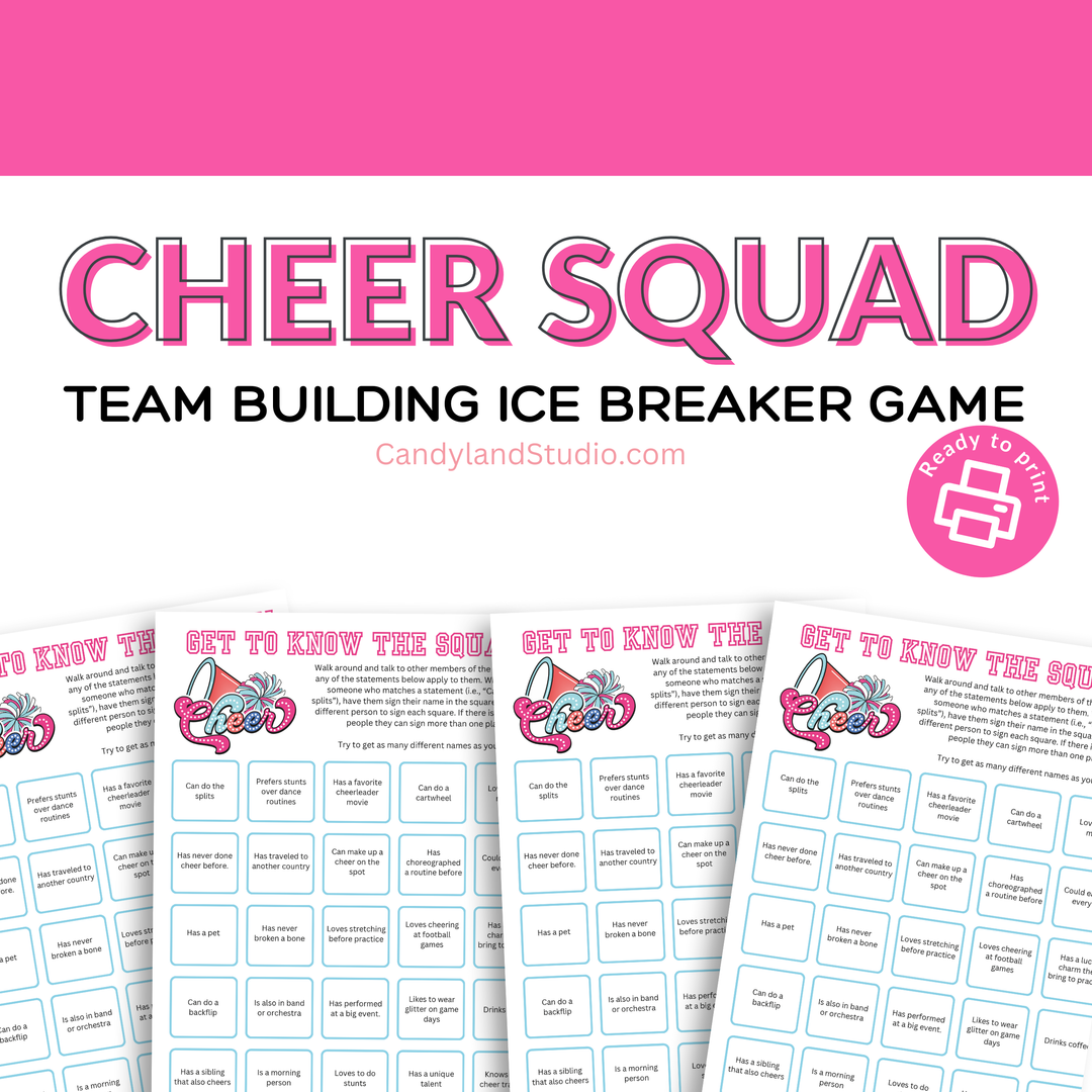 Cheerleading Squad Team Building Game - Find Someone Who