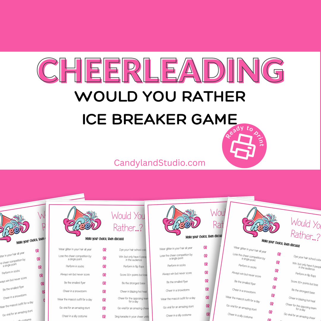 Cheerleader "Would You Rather" Silly Quiz Printable