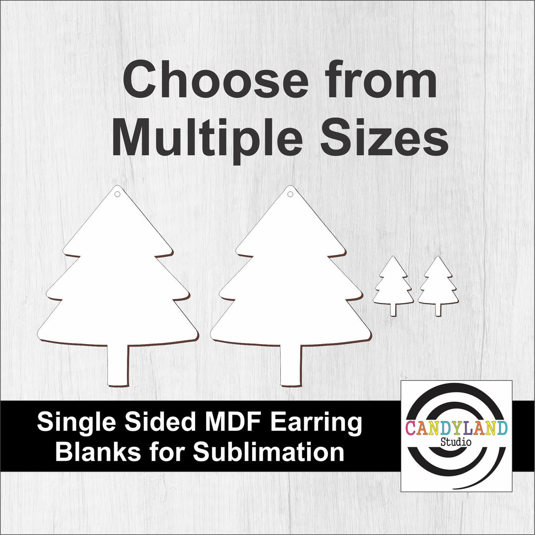 Christmas Tree Single Sided MDF Earring Blanks