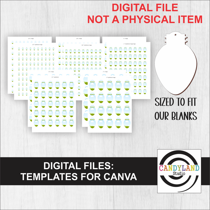 Christmas Bulb Earring Blanks - Template for Canva DIGITAL FILE