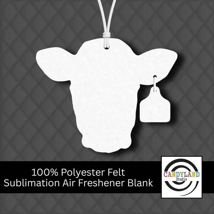Cow Cattle Steer Head with Ear Tag Felt Blanks