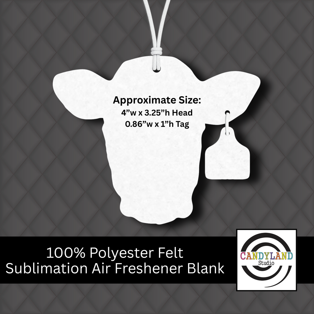 Cow Cattle Steer Head with Ear Tag Felt Blanks