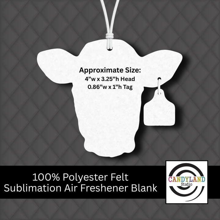 Cow Cattle Steer Head with Ear Tag Felt Blanks