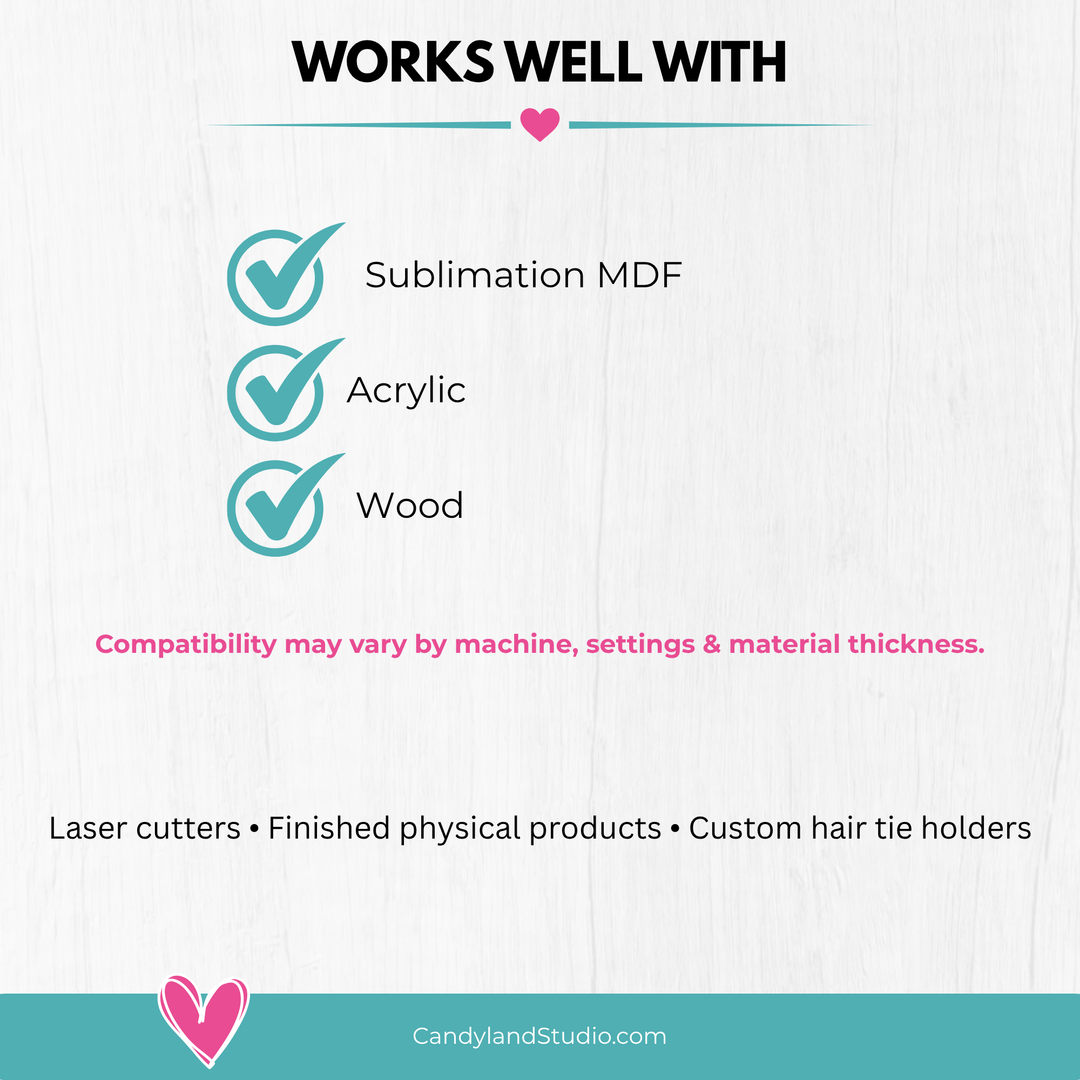 Rectangle Shaped Hair Tie Holder SVG | Laser Cut Bag Tag &amp; Keychain File