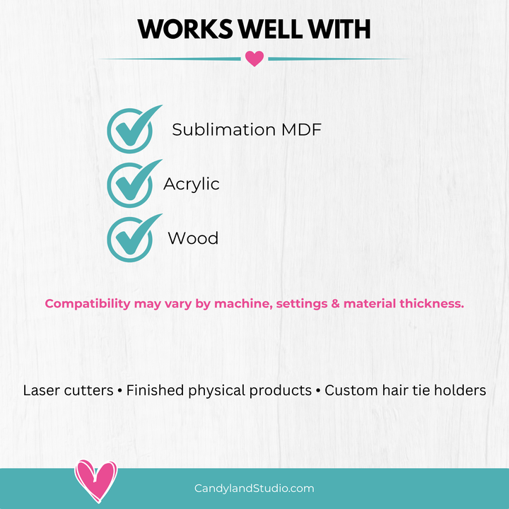 Rectangle Shaped Hair Tie Holder SVG | Laser Cut Bag Tag &amp; Keychain File
