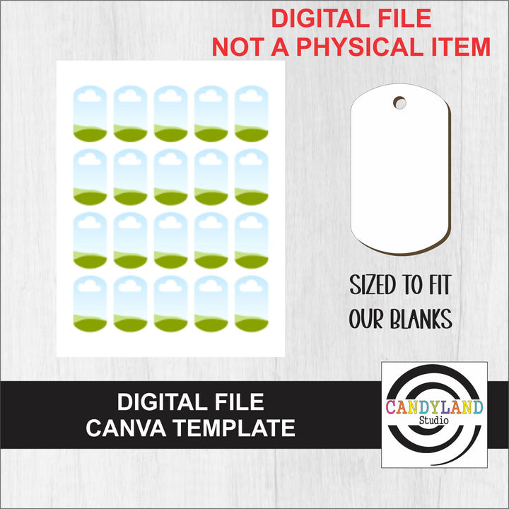Dog Tag Template for Canva DIGITAL FILE
