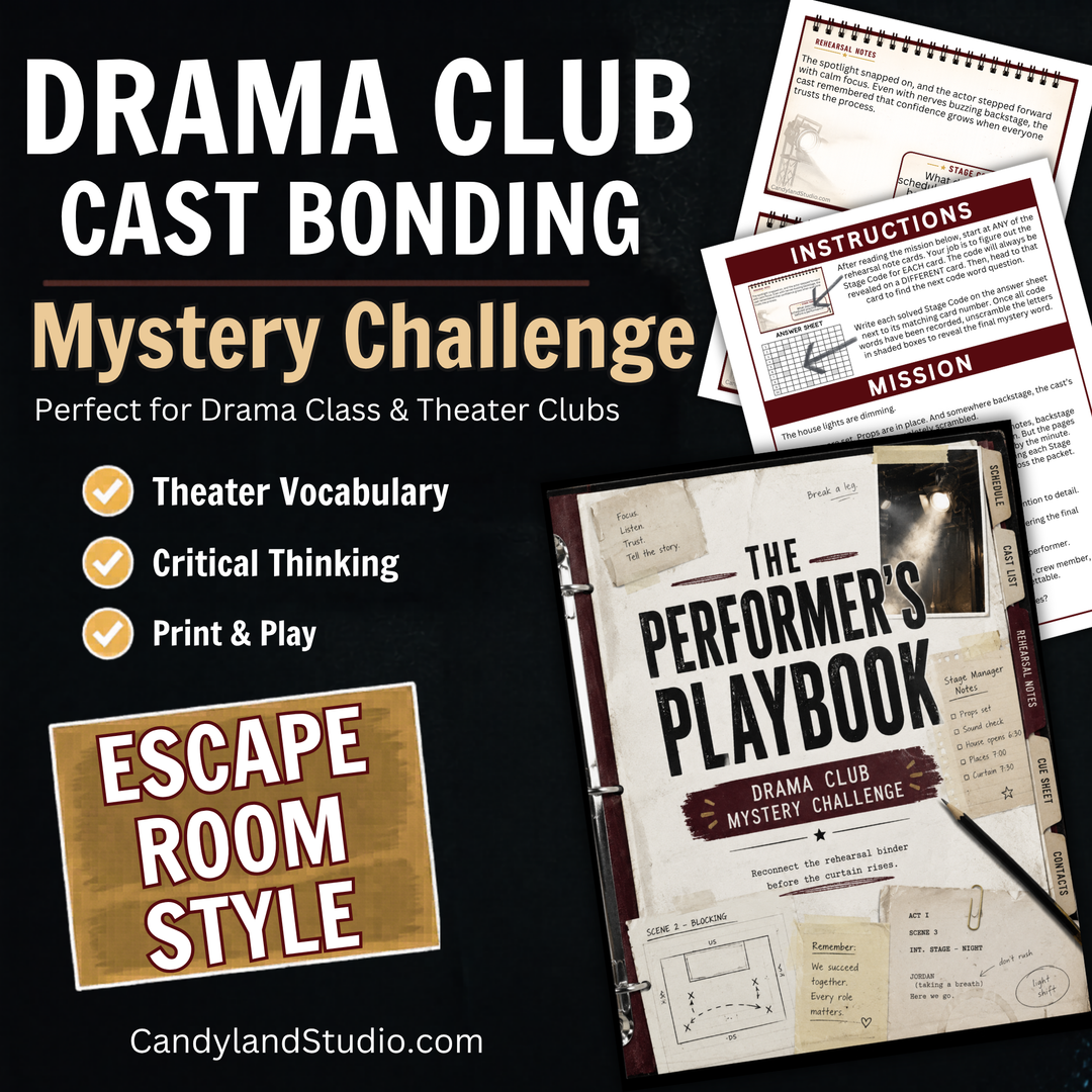 Drama Club Mystery Challenge | Printable Theater Escape Room Activity &amp; Cast Bonding Game
