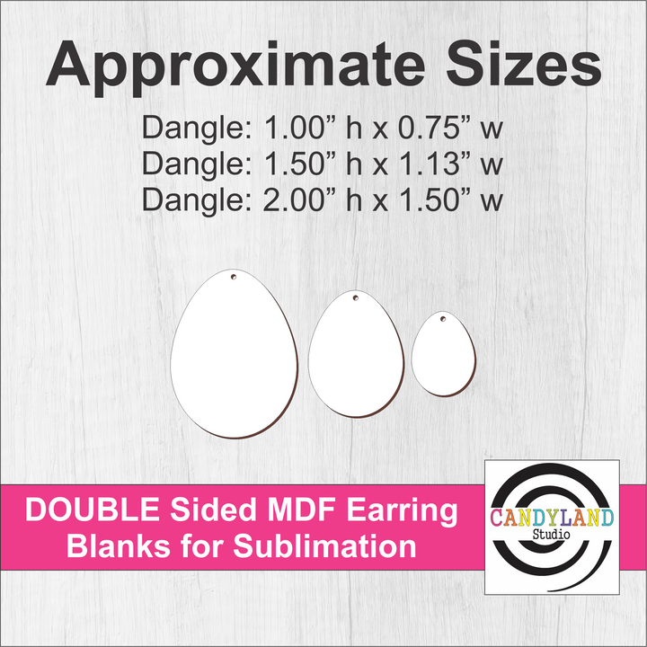 Easter Egg Earring Blanks - Double Sided MDF