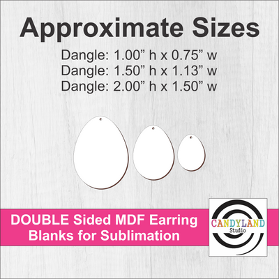 Easter Egg Earring Blanks - Double Sided MDF
