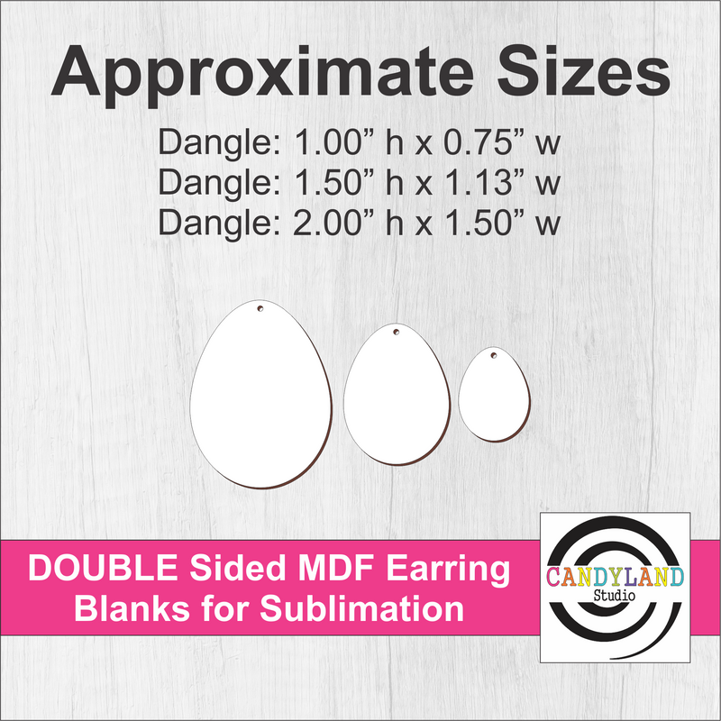 Easter Egg Earring Blanks - Double Sided MDF