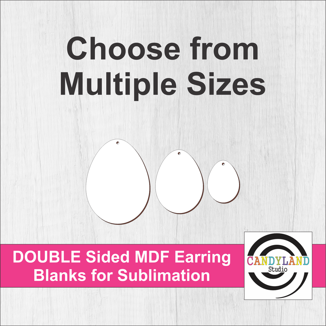 Easter Egg Earring Blanks - Double Sided MDF