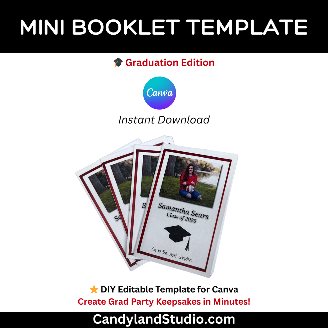 DIY Mini Graduation Party Keepsake Booklet Template for Canva