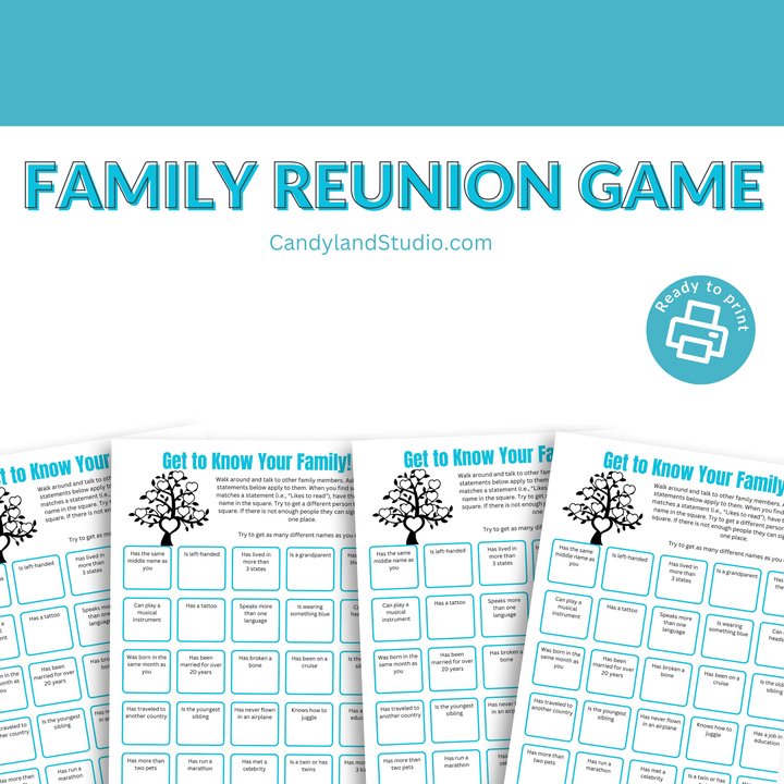 "Get to Know Your Family" Reunion Game - Find Someone Who