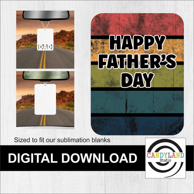 Retro Striped Happy Father's Day Digital Download