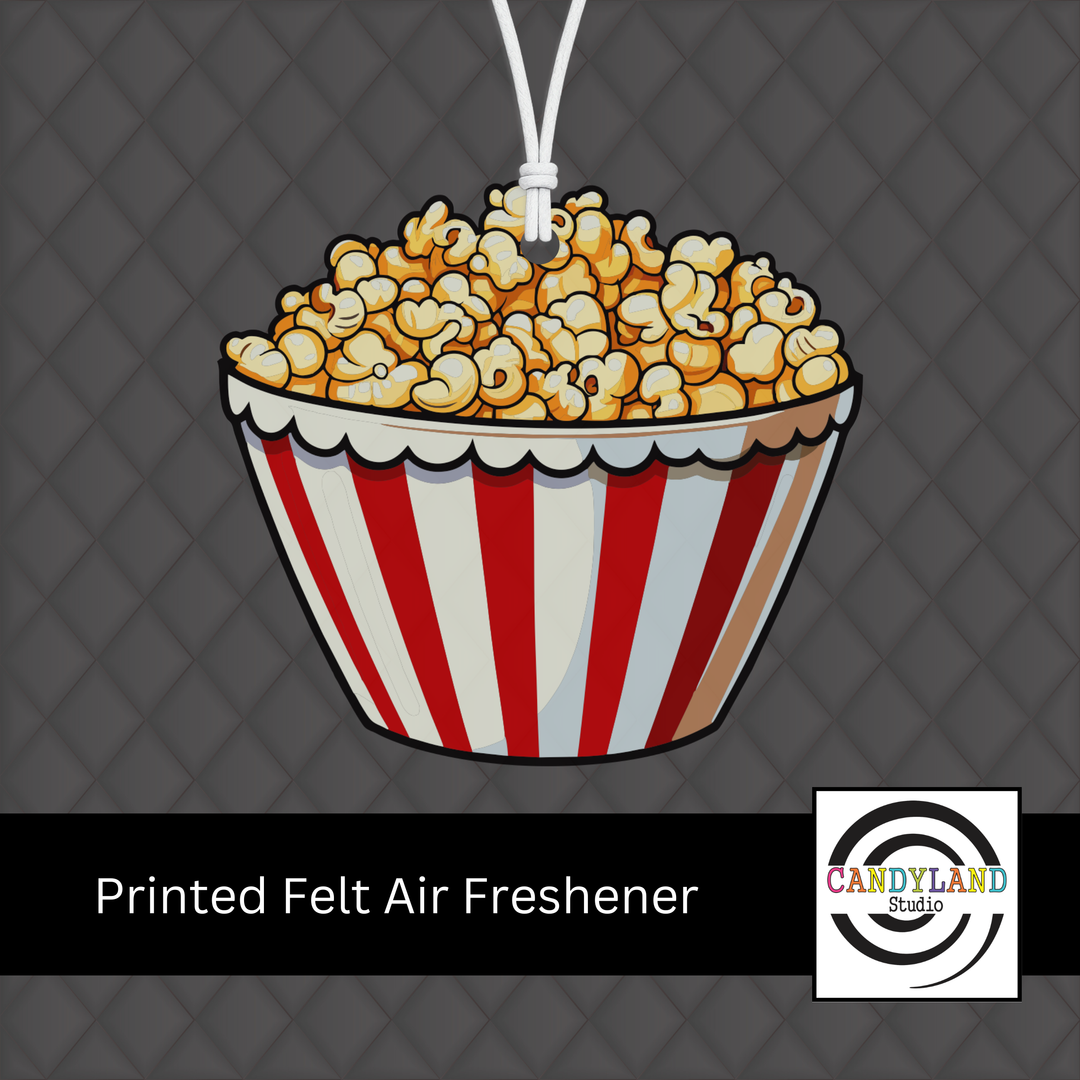 Printed Popcorn Bowl Felt Air Freshener