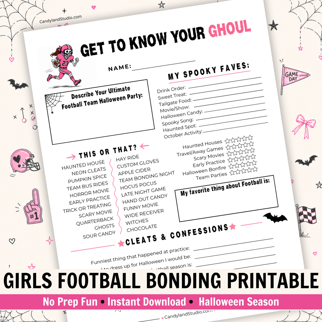 Girls Football Get to Know You Halloween Team Bonding Activity | Icebreaker for Coaches &amp; Teams
