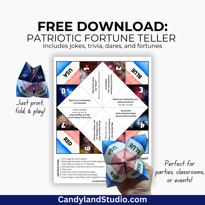 Patriotic Fortune Teller – Printable Cootie Catcher | 4th of July Activity