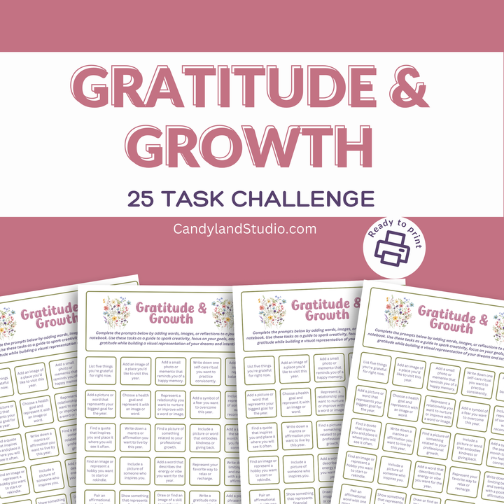 Gratitude & Growth Challenge - 25 Tasks for Reflection and Mindfulness PDF