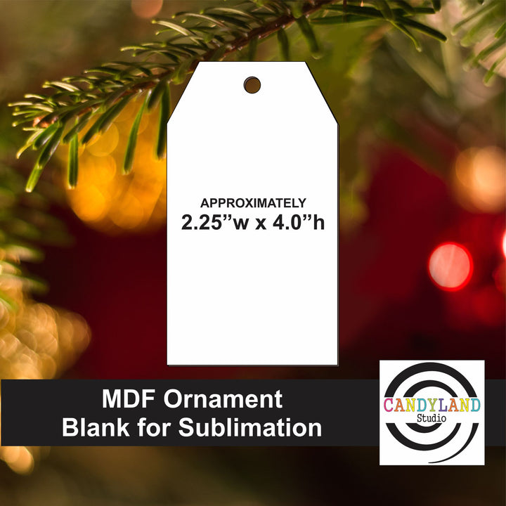Gift Tag Shaped MDF Sublimation Ornament Blank