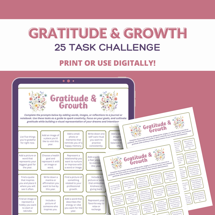 Gratitude & Growth Challenge - 25 Tasks for Reflection and Mindfulness PDF