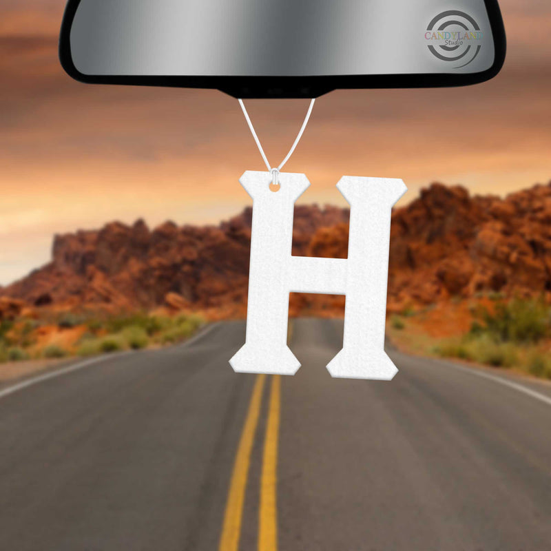 Letter "H" Monogram Initial Varsity Letter Felt Air Freshener Blanks