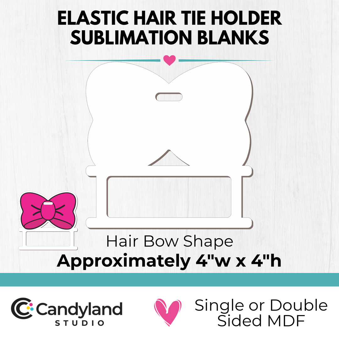 MDF Sublimation Hair Tie Holder Blank | Cheer Bow Shape | Dance &amp; Team Gifts
