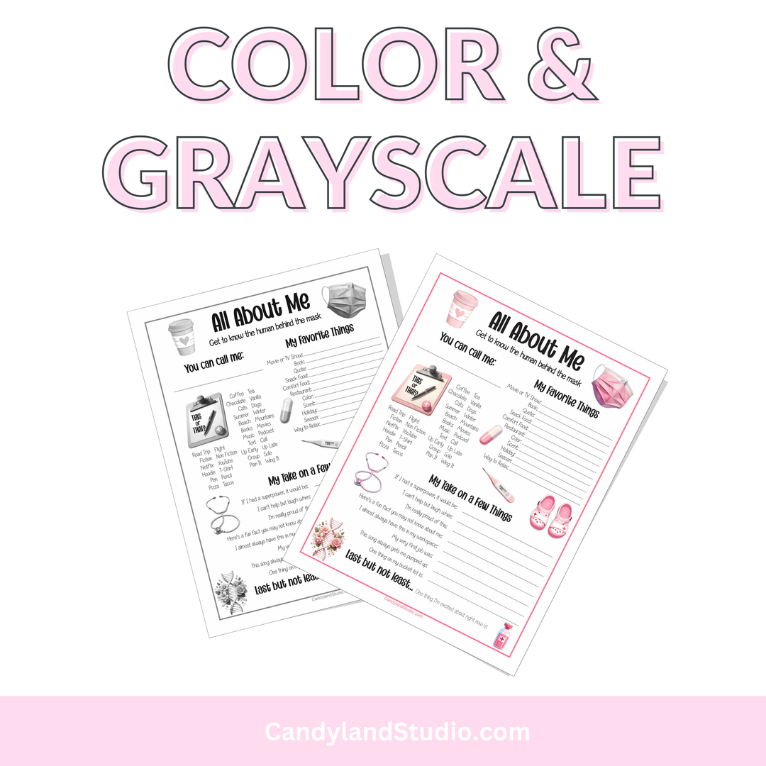 Team Building Get to Know Me Questionnaire Printable - Medical Healthcare Edition