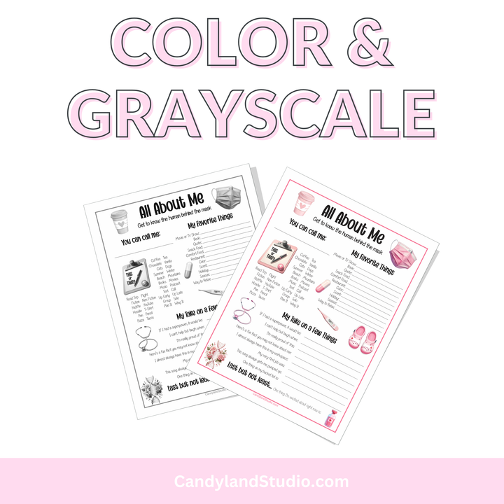 Team Building Get to Know Me Questionnaire Printable - Medical Healthcare Edition