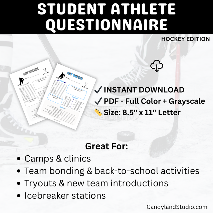 Hockey Team Get to Know You Me Questionnaire Team Icebreaker