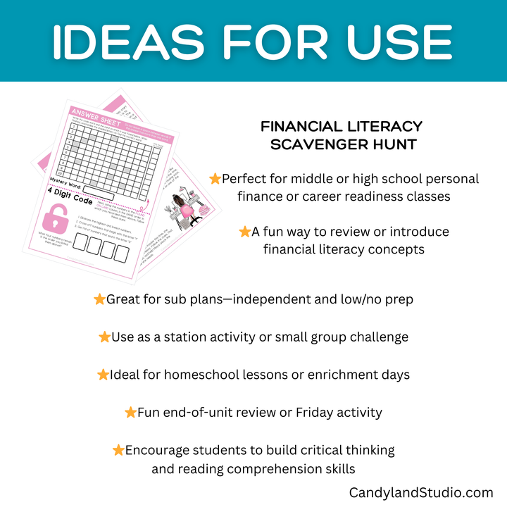 Financial Literacy Scavenger Hunt