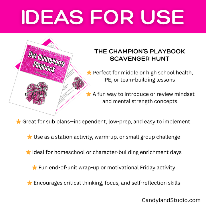 Cheer Squad Team Building Scavenger Hunt - The Champion's Playbook
