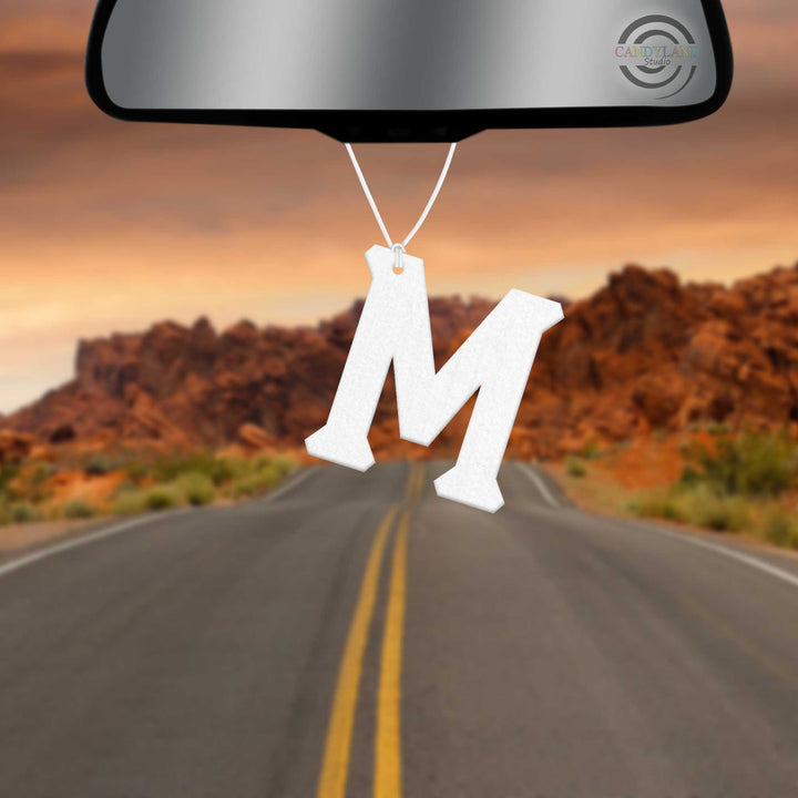 Letter "M" Monogram Initial Varsity Letter Felt Air Freshener Blanks