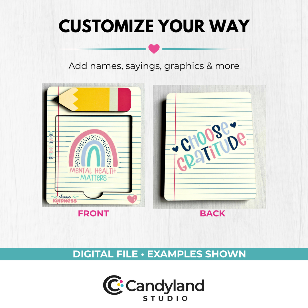 Sticky Note Holder SVG Bundle | 3 Laser Cut File Designs