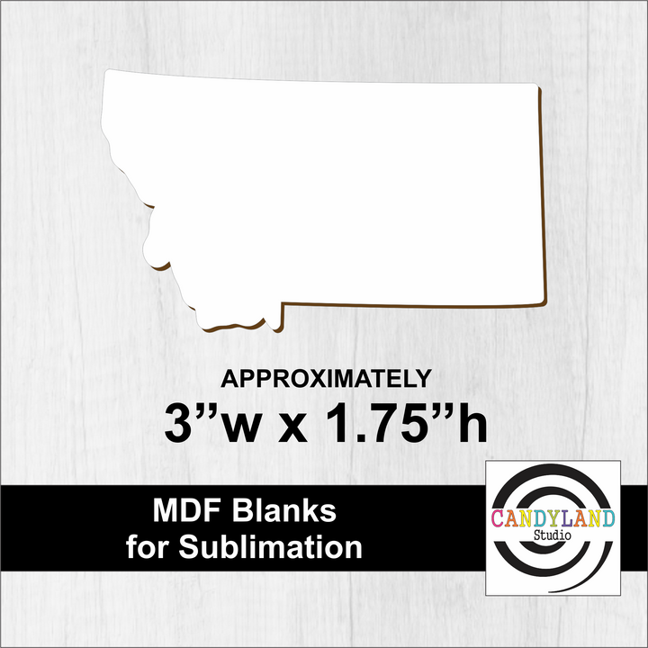 Montana State Shaped Magnet Bag Charm MDF Blanks
