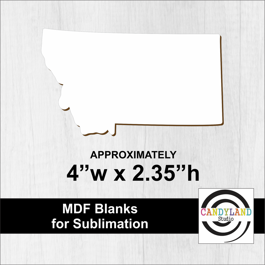 Montana State Shaped Magnet Bag Charm MDF Blanks