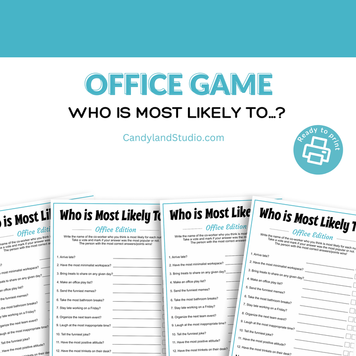 Office Co-Worker Team Building Game - Who is Most Likely
