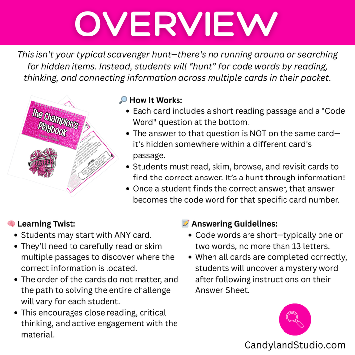 Cheer Squad Team Building Scavenger Hunt - The Champion's Playbook