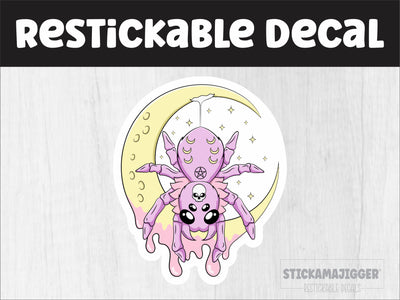 Pastel Goth Moon Spider Restickable Decal