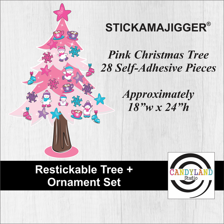 Pink Coquette Restickable Christmas Tree Holiday Dorm Room Decor