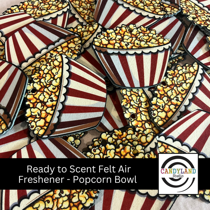 Printed Popcorn Bowl Felt Air Freshener