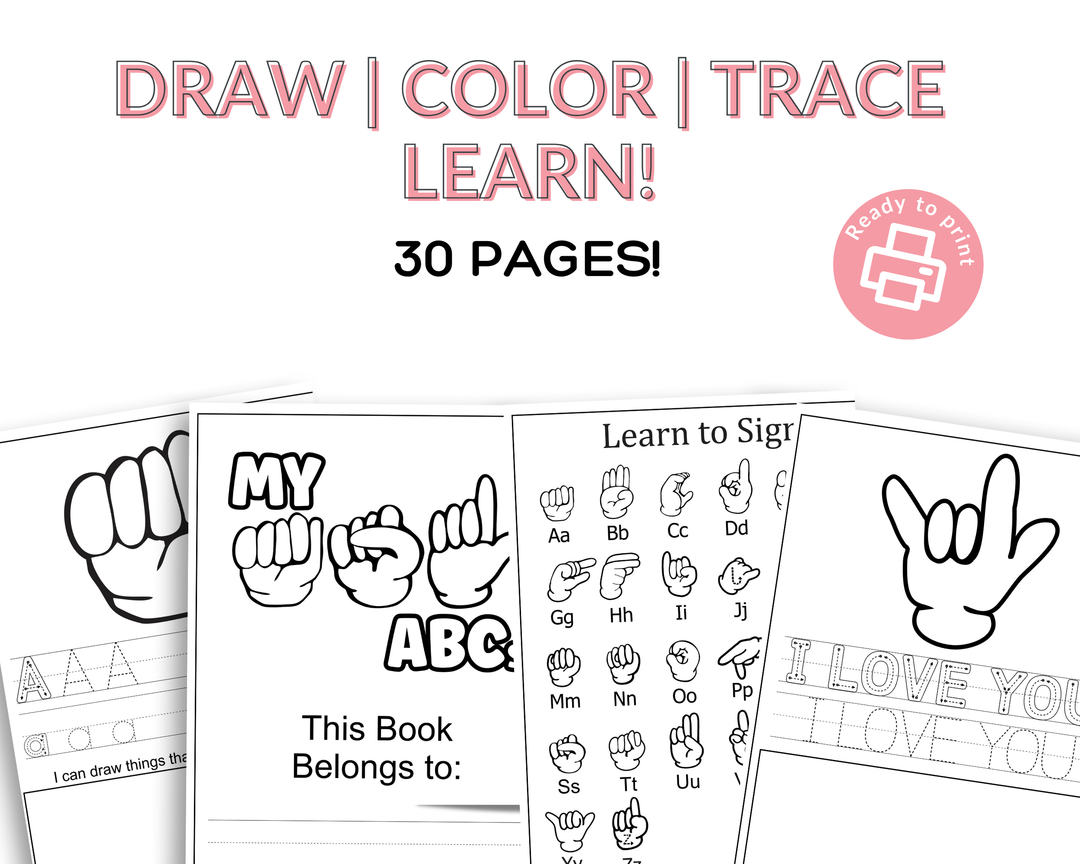 My ASL ABCs - A Manual Alphabet Workbook DIGITAL DOWNLOAD