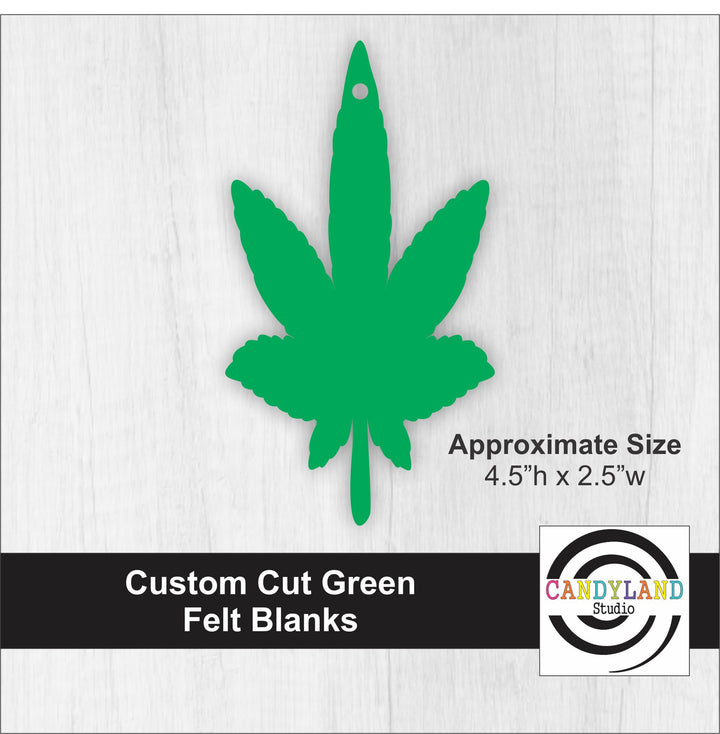 Custom Cut Marijuana Pot Leaf Felt Blanks